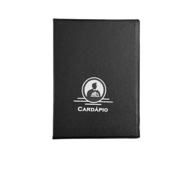 Imagem de Kit C/ 3 Pasta Cardápio Preta C/2 Bolsas Em Pvc - ACP