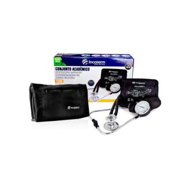 Imagem de Kit Acadêmico Estetoscópio Rappaport e Esfigmomanômetro Clínico INCOTE