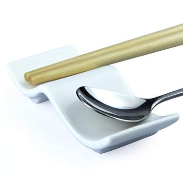 Imagem de Conjunto de 12 peças para descanso de pauzinhos de cerâmica, suporte de colher de jantar estilo chinês, suporte de garfo de faca, suporte de pauzinhos de porcelana