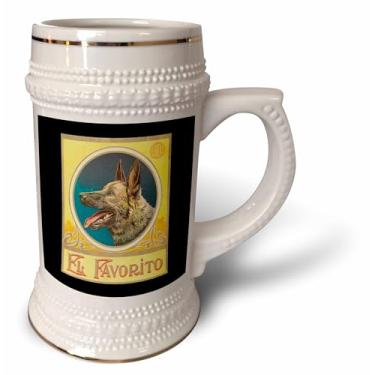 Imagem de 3dRose Etiqueta de pastor alemão vintage - Caneca de Stein, 510 g, 650 ml, branca