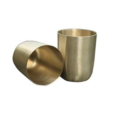 Imagem de Daddy Shoppe Copo de bronze puro copo ayurveda copo de água presente feito à mão para ele, 9º aniversário de 19 anos