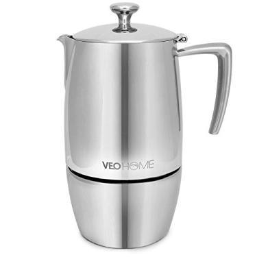 Imagem de VeoHome Cafeteira de café expresso para fogão, 10 xícaras, 500 ml, multifogão, indução, moka, máquina de café estilo italiano inquebrável e pode ser lavada na máquina de lavar louça