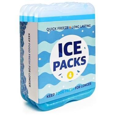 Imagem de Bolsas de gelo reutilizáveis para lancheiras – Pacotes de freezer de longa duração compatíveis com bolsa térmica, pacotes de gelo planos recongeláveis, acessórios para refrigeradores para bolsas