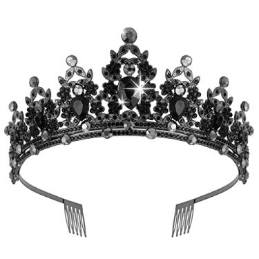Imagem de Didder Tiaras de cristal para mulheres, coroa de princesa com pente, tiaras de casamento e coroas para mulheres, tiaras para meninas, acessórios de cabelo para festa de aniversário, tiara de noiva