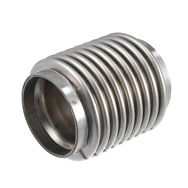 Imagem de VekAuto Tubo flexível de escapamento de carro, 63,5 x 100 mm 2,5" x 3,9" tubo de conector flexível de escape universal para carro durável aço inoxidável prateado