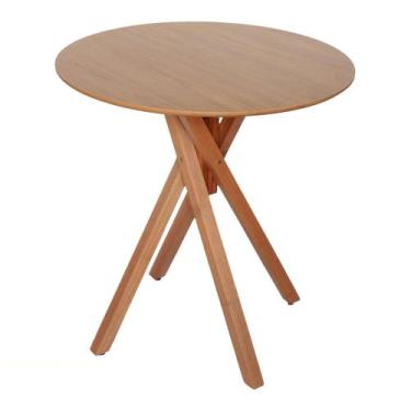 Imagem de Mesa de Madeira Redonda D70cm x A75cm - June - Pizarro, Tampo Freijó