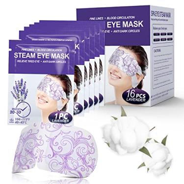 Imagem de ProCIV 16 Pacotes de Máscaras de Olho de Vapor para Olhos Secos, Máscara de Olho Quente de Spa, Máscara de Olho de Sono Quente para Alívio de Fadiga Ocular para Olhos Inchados (Lavanda)