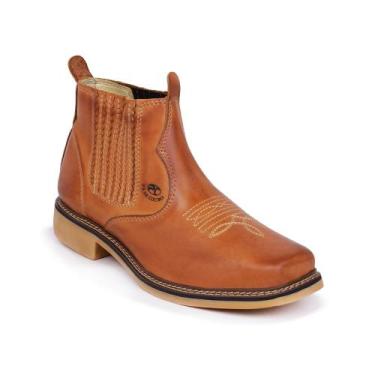 Imagem de Bota Botina Country em Couro Masculino Elástico Elegante Resistente Co