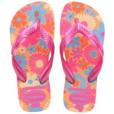 Imagem de Chinelo Infantil Feminino Havaianas Flores Rosa - 4000052, 29/30, Rosa