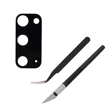 Imagem de EMiEN Substituição de vidro da lente da câmera traseira traseira para Samsung Galaxy S20 G980 / S20 5G G981 6,2 polegadas (todas as operadoras) com adesivo pré-instalado, pinça antiestática, kit de