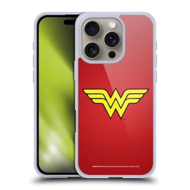 Imagem de Head Case Designs Capa de gel macia com logotipos clássicos da Mulher Maravilha oficialmente licenciada pela DC Comics compatível com Apple iPhone 16 Pro