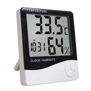 Imagem de Termo-higrômetro Digital Termômetro Higrômetro Relógio - NEW