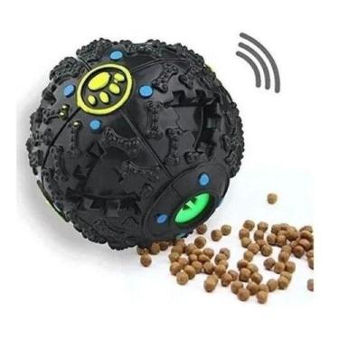 Imagem de Brinquedo Pet Bolinha Inteligente Porta Petisco Com Som - Jmix, preta