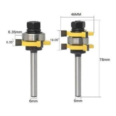 Imagem de Fresas Macho E Fêmea Para Tupia - Haste 6mm - Nakasaki
