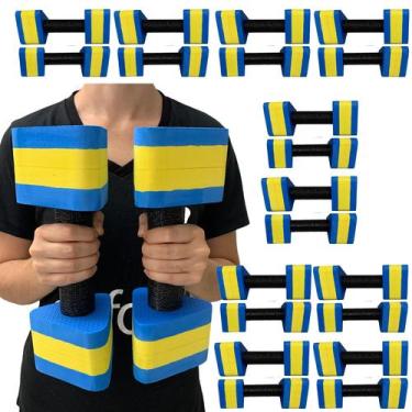 Imagem de Kit 10 Pares de Halteres Hidroginástica Em EVA 2 A 3 Kg DF4012-AZ Azul
