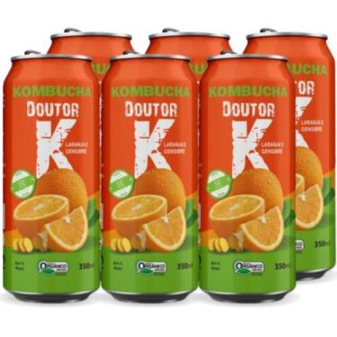 Imagem de 6x Kombucha Orgânica Sabor Laranja e Gengibre 350ml DRK - Kombucha Dou