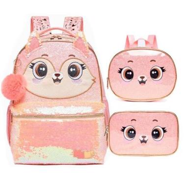 Imagem de Mochila De Costas + Lancheira + Estojo Raposa Pack Me Fox - Pacific