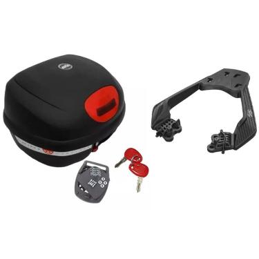 Imagem de BAÚ MOTO 33L MONOLOCK GIVI E-33N + BAGAGEIRO SCAM Twister 300 Fiberforce Honda Cb 300f 
