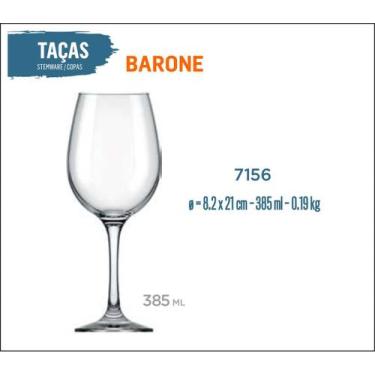 Imagem de Taça Barone 385ml - Vinho Tinto Rosé Branco Água 01 uni - Nadir Figuei