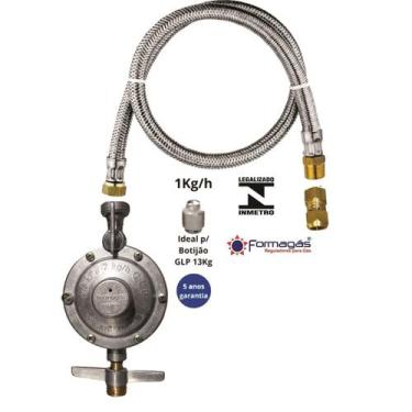 Imagem de kit instalação gás mangueira 3,5 mts rosca 1/2 fogão cooktop - FORMAGÁ