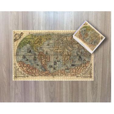 Imagem de Quebra cabeça mapa mundi antigo 1014 pçs 98,00 x 59,00 cm - fablaser