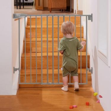 Imagem de Portão para bebês/cães BABELIO 34 Extra Tall 26-43 cm Auto Close Grey