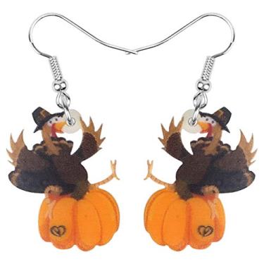 Imagem de NEWEI Brincos de peru de anime de Ação de Graças de acrílico para mulheres, crianças, meninas, joias para presentes, Acrílico, Sem pedra preciosa