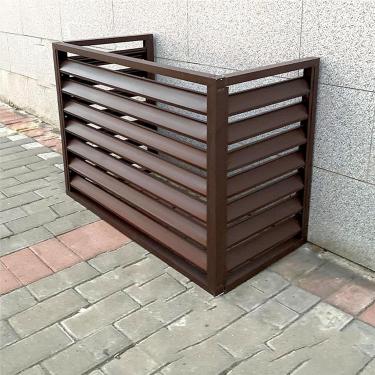 Imagem de Cerca de privacidade de ar condicionado, tampa de alumínio para ar condicionado e bomba de calor, caixa independente para cobrir lixo ou unidades AC para fora para esconder ar condicionado, marrom,