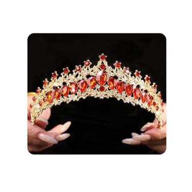 Imagem de Yheahin Tiara de casamento de cristal vintage para mulheres, ouro, prata, strass, coroa de rainha, tiara de princesa, coroa de princesa, acessórios para noivas, aniversário, formatura, fantasia,