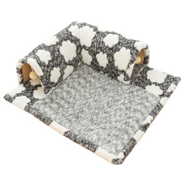 Imagem de IEUDNS Pet Cat Túnel Cama Esconderijo com Jogando Bola Brinquedo Respirável Kitty Caverna Interativa para ouriços Furões Pet Supplies Hamster, L Size Gray