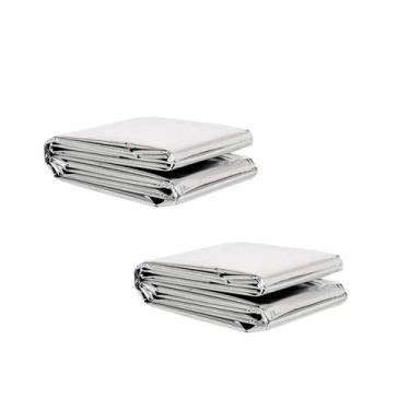Imagem de Kit 2 Cobertor Manta Térmica Aluminizado Isolante Resgate Envio Já - E