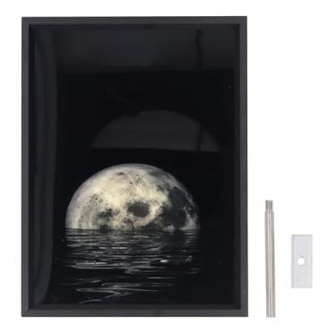 Imagem de Pintura Com Luz de Alto-falante Bluetooth, Alto-falantes Bluetooth Sem Fio Portáteis, Lua Com Luz Noturna Acima da água Decoração Com Luz Alto-falante Bluetooth, Presente de