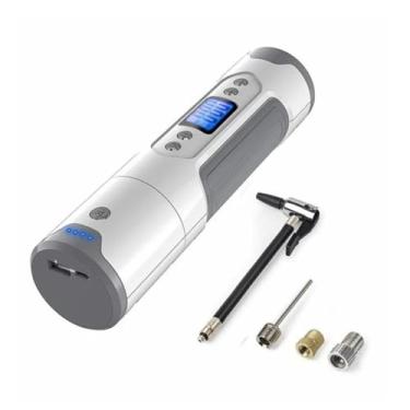 Imagem de Compressor de ar portátil mini bomba inflator de ar recarregável sem fio bomba de ar elétrica 150psi 12v para bola bicicleta carro(WHITE)