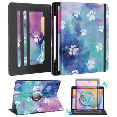 Imagem de Kidcube Capa para Samsung Galaxy Tab S6 Lite de 10,4 polegadas 2024/2022/2020 - capa fólio feminina com suporte giratório e suporte para lápis e compartimento para cartão, desenho kawaii, design legal