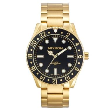 Imagem de Miykon Relógios de mergulho masculinos | Relógio analógico esportivo casual masculino com pulseira de aço inoxidável polido iônico | Ponteiros luminosos, vidro resistente a arranhões, quartzo japonês,
