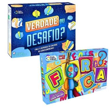 Imagem de Kit 2 Jogo Tabuleiro Infantil Verdade Ou Desafio E Jogo Da Forca Pais 