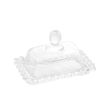 Imagem de Manteigueira Wolff Pearl em Cristal com Tampa Transparente - 7 x 11 cm