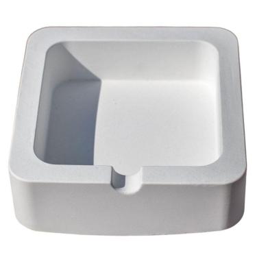 Imagem de Cinzeiro Quadrado 9cm Aleta Artesanal Em Cimento Branco