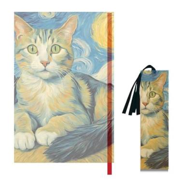 Imagem de Caderno Kraft A5 Gatos Van Gogh - 50 Folhas + Marcador de Página Gatos Van Gogh 02