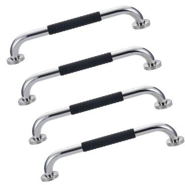 Imagem de Barra de Apoio Inox 30cm Kit 4 unidades Suporte Antiderrapante Casa Ba