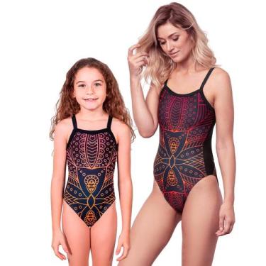 Imagem de Combo mãe e filha par maiôs maori proteção uv 50+ kauna, 10