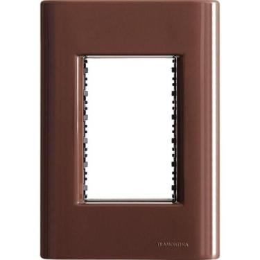 Imagem de Placa 3 Postos 4x2 Tramontina Giz Madeira Suporte Tramontina