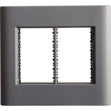 Imagem de Placa 6 Postos 4x4 Tramontina Giz Titânio Soft Touch Suporte Tramontin