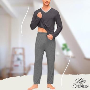 Imagem de Calça Masculina Básica Dia a Dia Tecido Leve Slim Fitness, Cinza, G