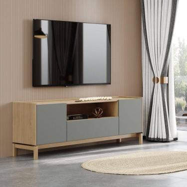 Imagem de Rack 2 Portas 1 Gaveta Barcelona 60,5x180x40 cm Oak/Ferrolack