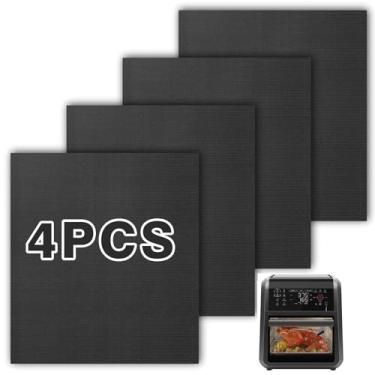 Imagem de Pacote com 4 forros para fritadeira de ar CHEFMAN 12Qt, tapete de cozimento resistente ao calor para acessórios de fritadeira a ar