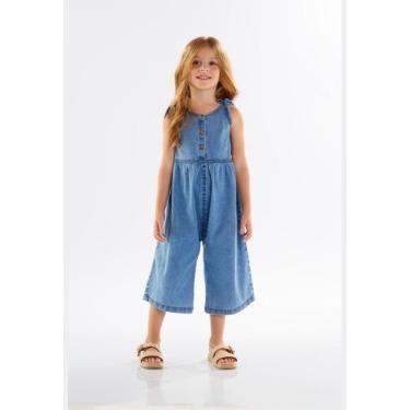 Imagem de Jardineira Infantil para Menina em Jeans com Elastano Up Baby, 2