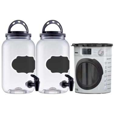 Imagem de Kit 3 Dispenser Amaciante E Sabão Em Pó 3,6lt Lavanderia (Preto)