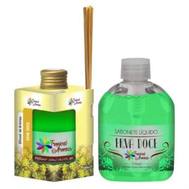 Imagem de Kit Difusor e Sabonete Líquido 250ml Tropical Aromas, Erva doce