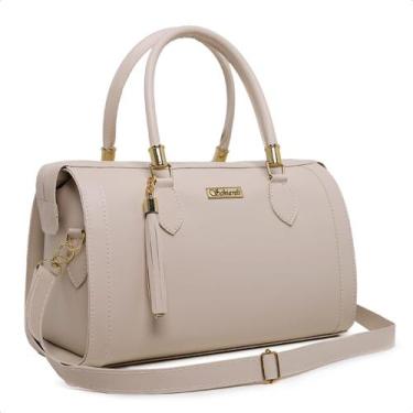 Imagem de Bolsa Baú Luxo Feminina Grande  De Mão Lateral Tendência - Rosana Nobr